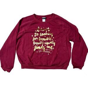 Harry Potter Maroon Red Sweatshirt Trouble Finds Me XL NWT
